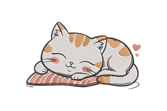 Cute Cat Sleeping Embroidery Design Review