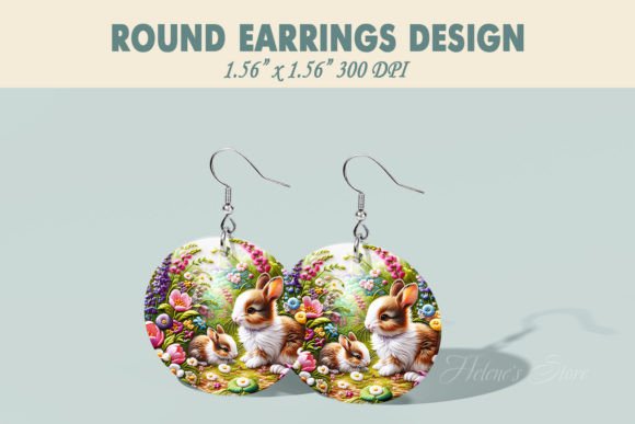Easter Rabbits Embroidery Round Earring Review
